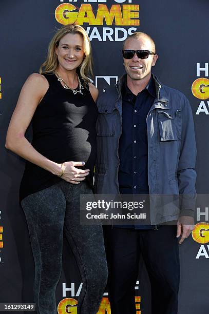 Kerri Walsh and husband Casey Jennings attends the Third Annual Hall of Game Awards hosted by Cartoon Network at Barker Hangar on February 9, 2013 in...