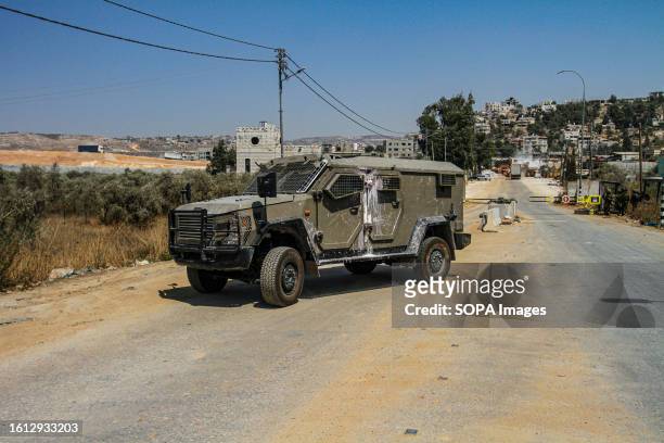 Israeli army forces intensify their presence in the town of Hawara and the surrounding villages, near the shooting site of two Israeli settlers...