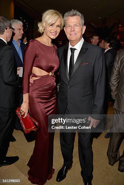 Music producer David Foster and guest arrive at the 55th Annual GRAMMY Awards Pre-GRAMMY Gala and Salute to Industry Icons honoring L.A. Reid held at...