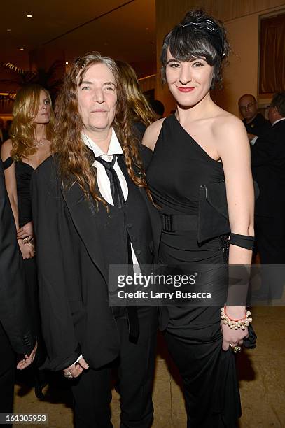 Singer Patti Smith and Jesse Smith arrive at the 55th Annual GRAMMY Awards Pre-GRAMMY Gala and Salute to Industry Icons honoring L.A. Reid held at...