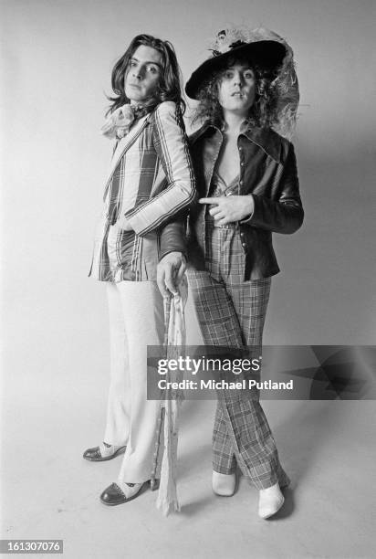 Percussionist Mickey Finn and singer Marc Bolan of British glam rock group T-Rex, 20th November 1972.