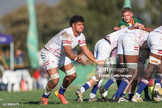 Solomon Shand of England U18 schools during the U18 International Series match between South Africa and England at Paarl Boys High School on August...