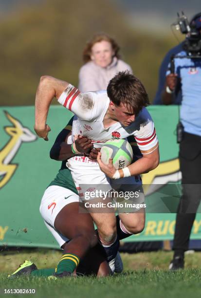 Louie Platt of England U18 schools during the U18 International Series match between South Africa and England at Paarl Boys High School on August 19,...