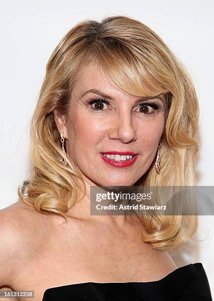 Ramona Singer poses for photos backstage at the Reality of FASHION the Reality of AIDS fall 2013 fashion show during Mercedes-Benz Fashion Week at...