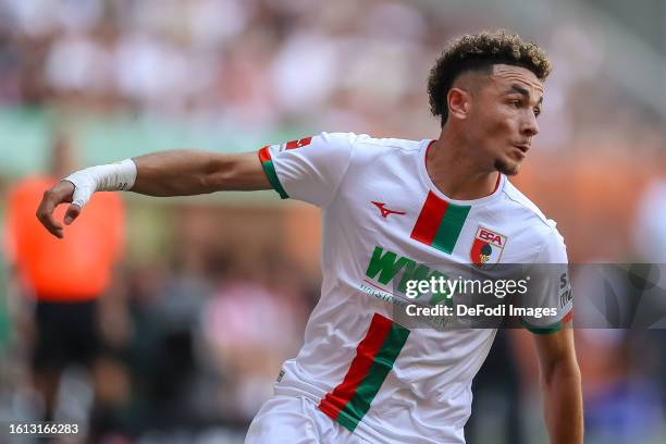 Ruben Vargas of FC Augsburg looks on during the Bundesliga match between FC Augsburg and Borussia Mönchengladbach at WWK-Arena on August 19, 2023 in...