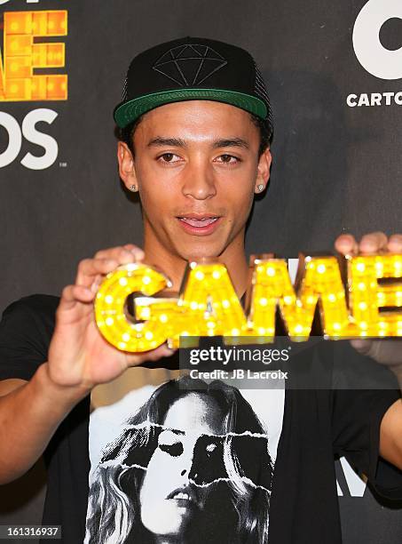 Nyjah Huston attends the Cartoon Network 3rd Annual Hall of Game Awards at Barker Hangar on February 9, 2013 in Santa Monica, California.