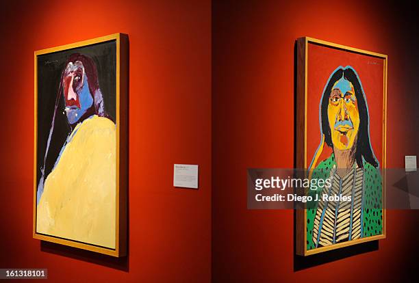 Works of artist Fritz Scholder in the Denver Art Museum, on Tuesday, May 11, 2010. Diego James Robles, The Denver Post