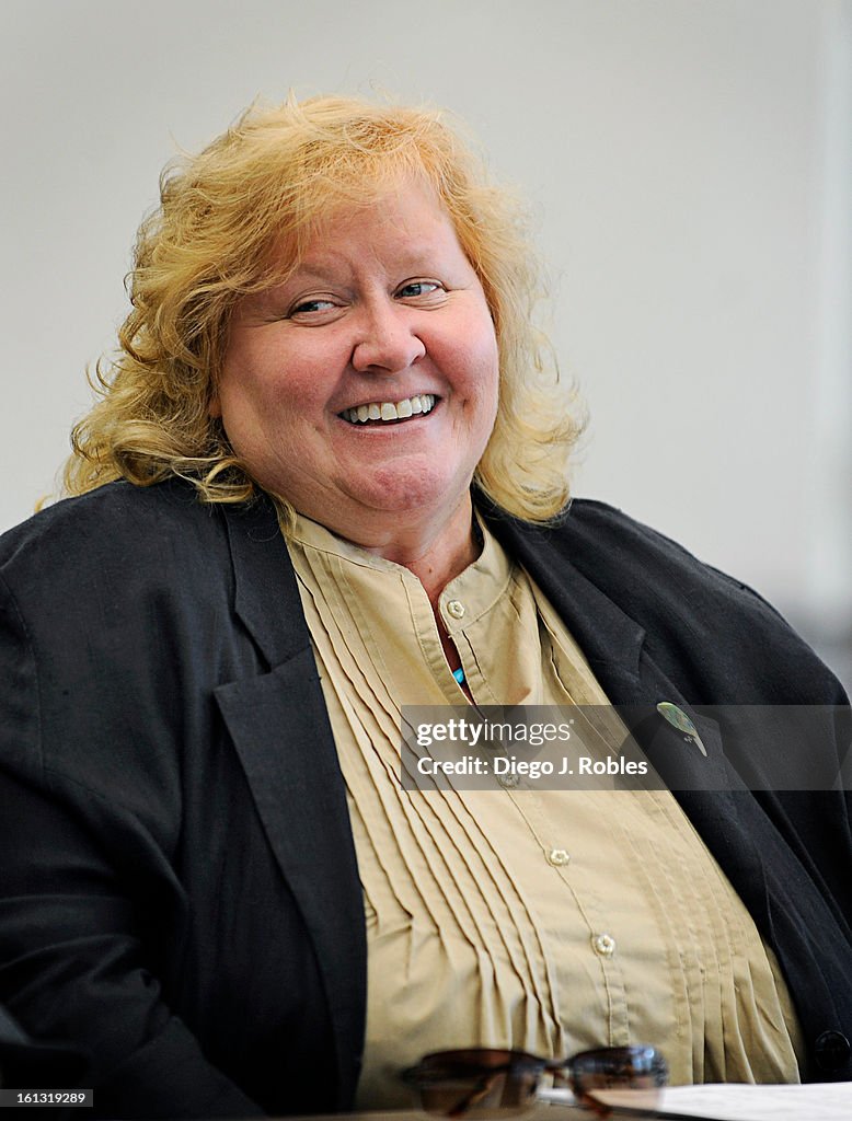 Hazel Heckers participates in an identity theft board meeting in the Jefferson County District Attorney's offices in Golden, on Wednesday afternoon, Sept. 8, 2010. Heckers is a victim's advocate specializing in identify theft and fraud. Diego James Robles