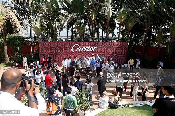 All the judges gather for a photo opportunity during the Pre Judging of the Cartier 'Travel With Style' Concours 2013 Opening at Taj Lands End on...