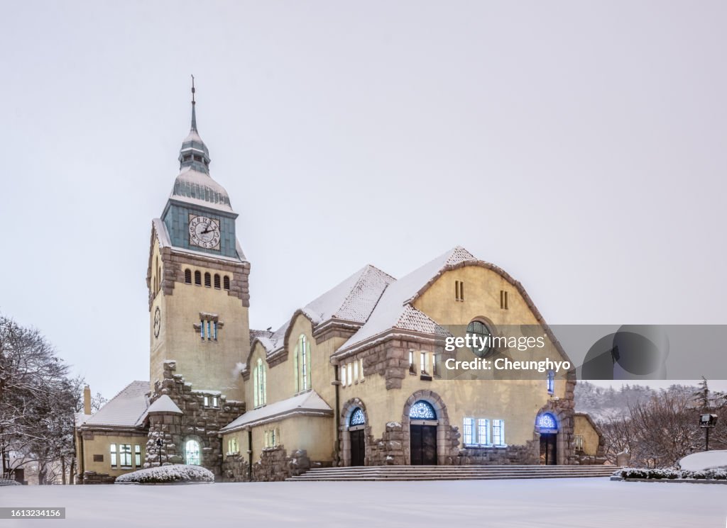 Christ's Church in Winter, Qingdao City, Shandong Province, China