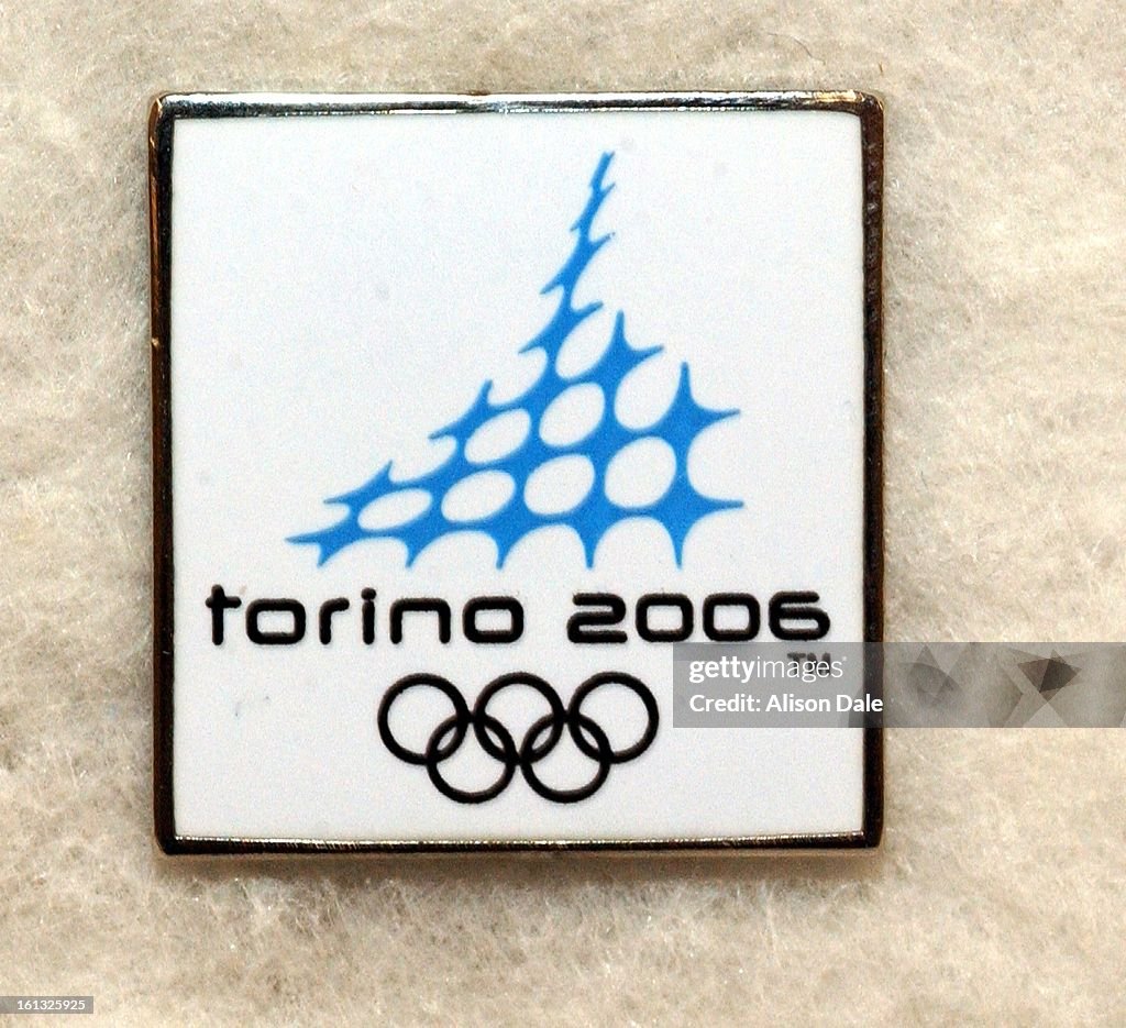 2002 WINTER OLYMPICS -- The last pin of the day for Monday Feb 25th's paper. The Torino 2006 pin, the location of the next winter Olympics. Denver Post Photo Alison Dale