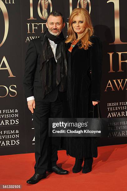 Tommy Tiernan and Yvonne McMahon attends the Irish Film and Television Awards at Convention Centre Dublin on February 9, 2013 in Dublin, Ireland.