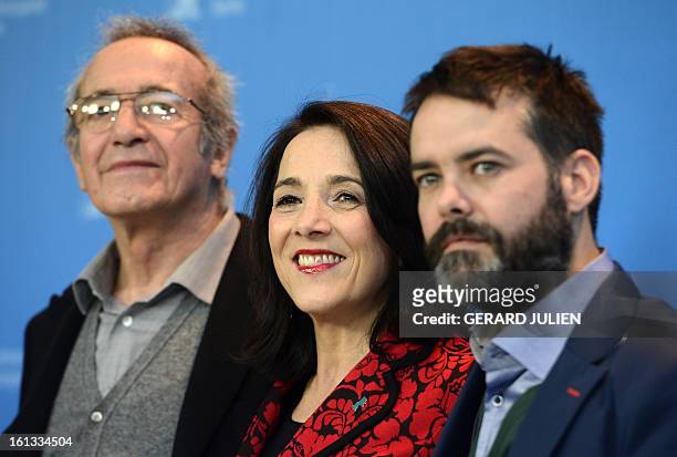 Chilean director Sebastian Lelio , Chilean actress Paulina Garcia and Chilean actor Sergio Hernandez pose during a photocall for the film "Gloria"...