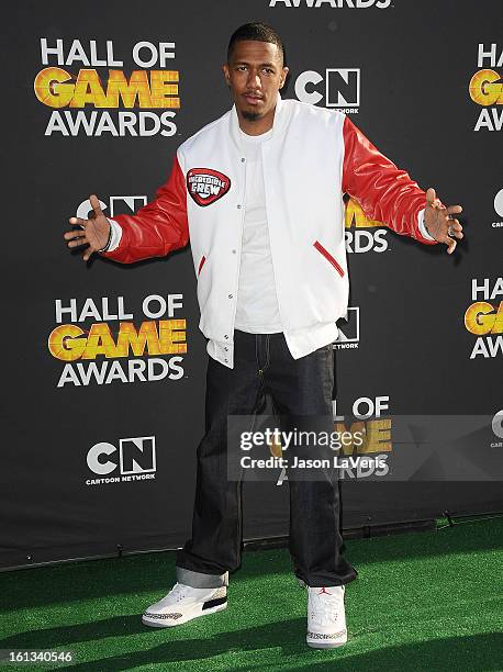 Actor Nick Cannon attends the Cartoon Network 3rd annual Hall Of Game Awards at Barker Hangar on February 9, 2013 in Santa Monica, California.