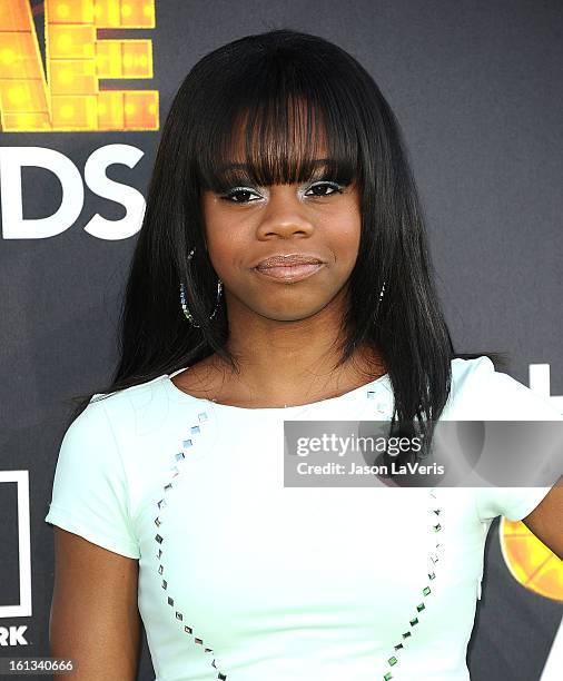 Olympic gymnast Gabby Douglas attends the Cartoon Network 3rd annual Hall Of Game Awards at Barker Hangar on February 9, 2013 in Santa Monica,...