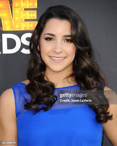 Olympic gymnast Aly Raisman attends the Cartoon Network 3rd annual Hall Of Game Awards at Barker Hangar on February 9, 2013 in Santa Monica,...