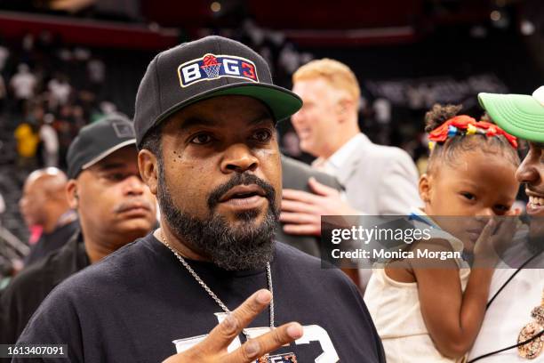 Founder of the Big3, Ice Cube is seen during the Big3: Summer Of Fire at Little Caesars Arena on August 13, 2023 in Detroit, Michigan.