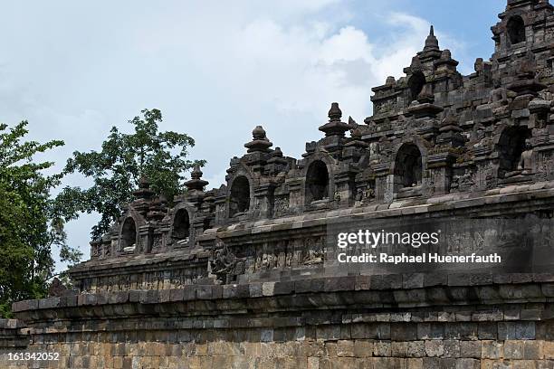 German Foreign Minister Guido Westerwelle visits the World Heritage listed Borobudur Temple Compounds, a 1200 year old buddhistic temple on February...