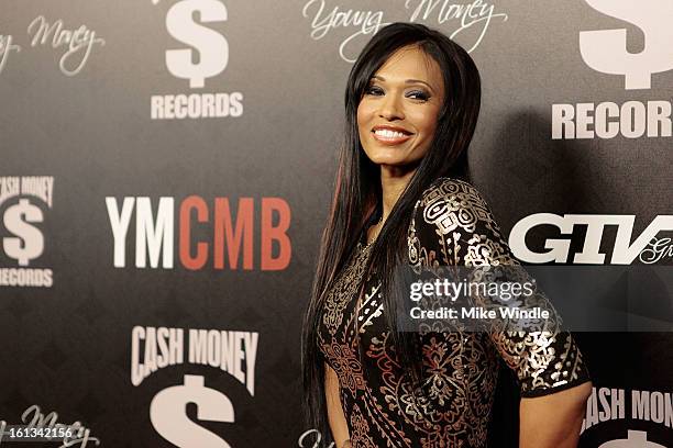 Pilar Sanders arrives at the Cash Money Records 4th annual pre-GRAMMY Awards party on February 9, 2013 in West Hollywood, California.