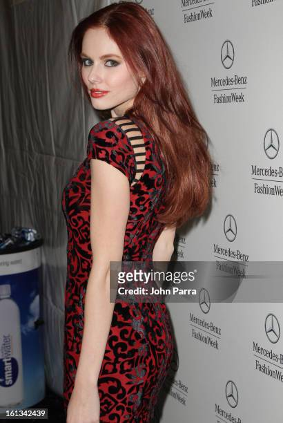 Alyssa Campanella is seen during Fall 2013 Mercedes-Benz Fashion Week at Lincoln Center for the Performing Arts on February 9, 2013 in New York City.