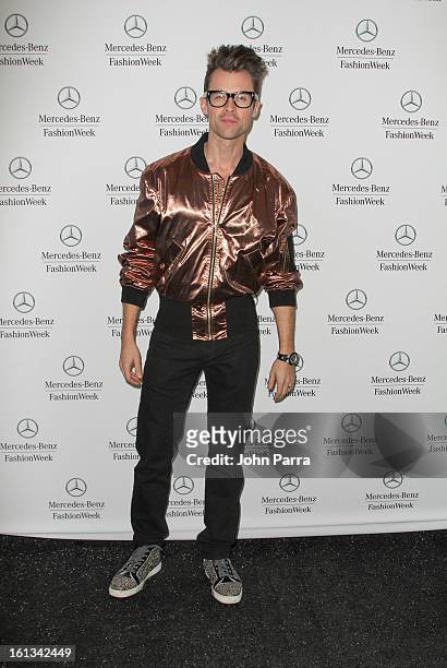 Brad Goreski is seen during Fall 2013 Mercedes-Benz Fashion Week at Lincoln Center for the Performing Arts on February 9, 2013 in New York City.