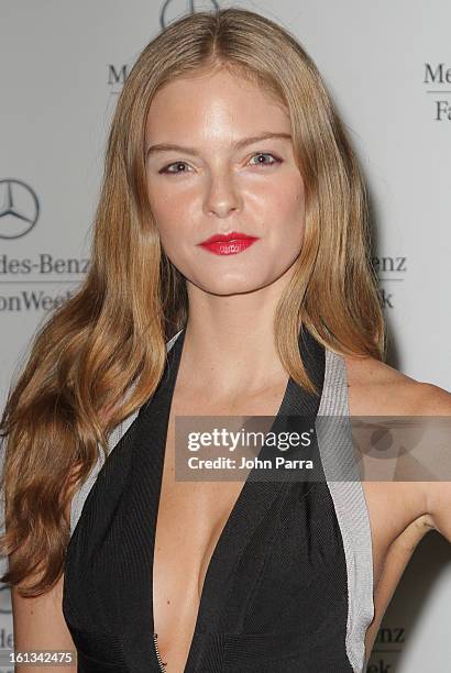 Jessica Perez is seen during Fall 2013 Mercedes-Benz Fashion Week at Lincoln Center for the Performing Arts on February 9, 2013 in New York City.