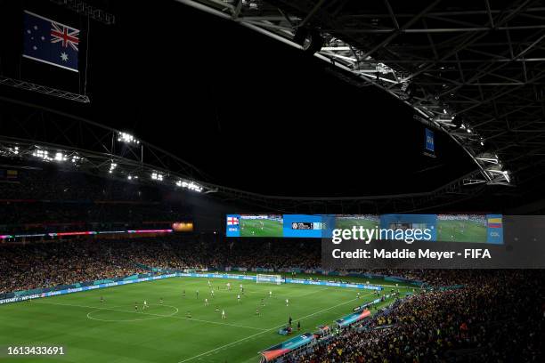 General view during the FIFA Women's World Cup Australia & New Zealand 2023 Quarter Final match between England and Colombia at Stadium Australia on...