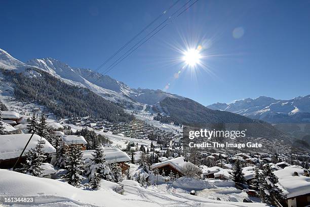 General view of Verbier on February 10, 2013 in Verbier, Switzerland.