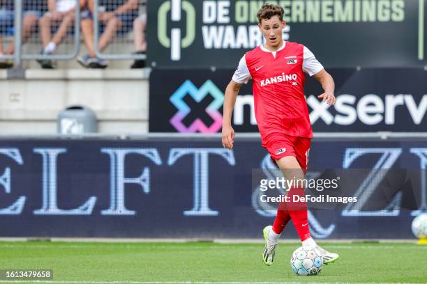 Ruben van Bommel of AZ Alkmaar Controls the ball during the Dutch Eredivisie match between RKC Waalwijk and AZ Alkmaar at Mandemakers Stadion on...