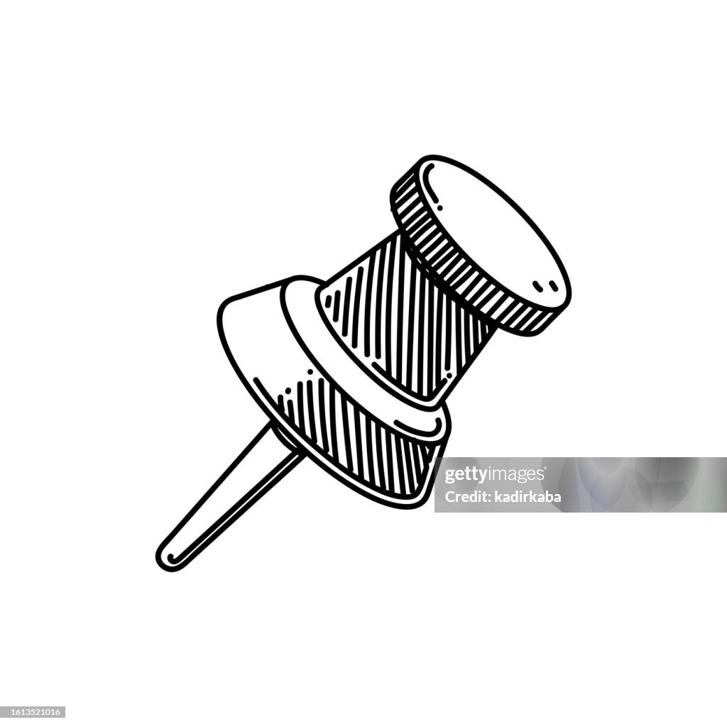 Pin-Line-Symbol, Skizzendesign, Pixel-perfekt, Bearbeitbarer Strich. Logo, Zeichen, Symbol.