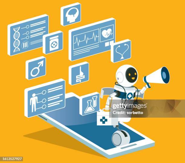 doctor robot - artificial intelligence medical stock illustrations