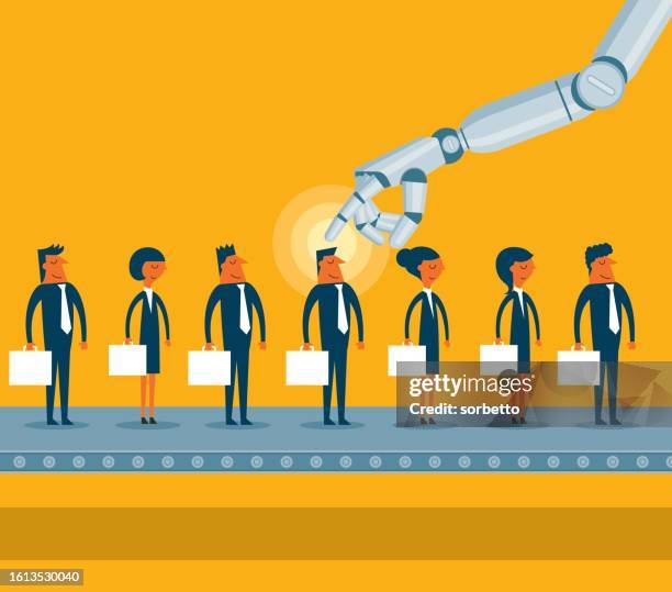 personnel evaluation by artificial intelligence - job search stock illustrations