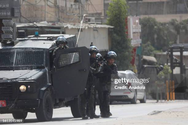 Israeli forces take security measures after an Israeli settler died and another settler seriously wounded due to armed attack in Hebron, West Bank on...