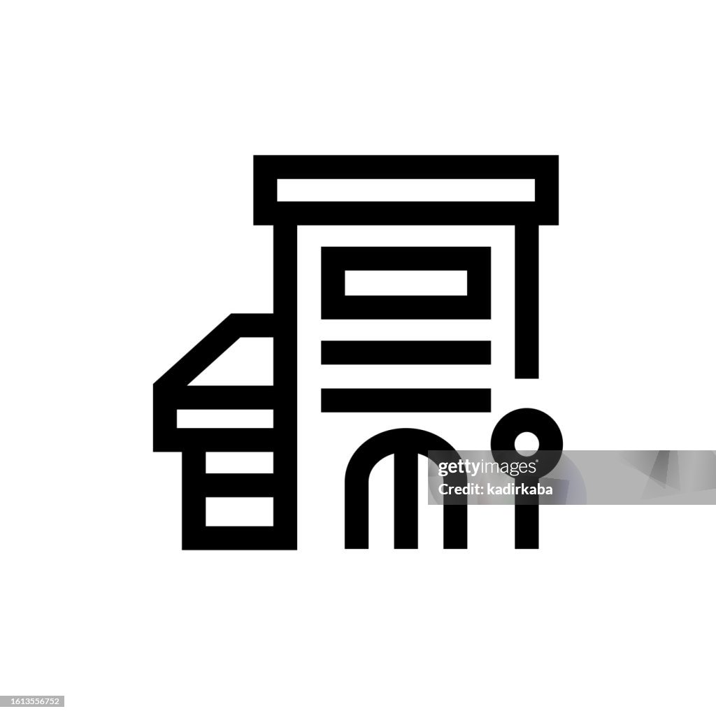 Villa Line icon, Design, Pixel perfect, Editable stroke. Logo, Sign, Symbol. Building.