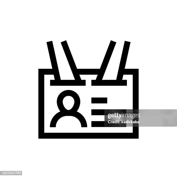 visitor card line icon, design, pixel perfect, editable stroke. logo, sign, symbol. - backstage sign stock illustrations