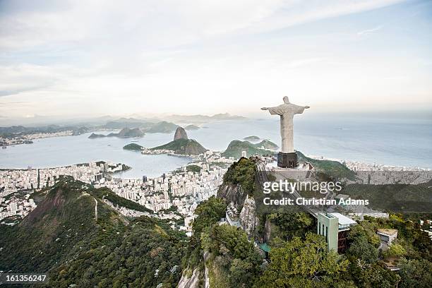 corcovado and rio de janeiro - jesus christ stock pictures, royalty-free photos & images