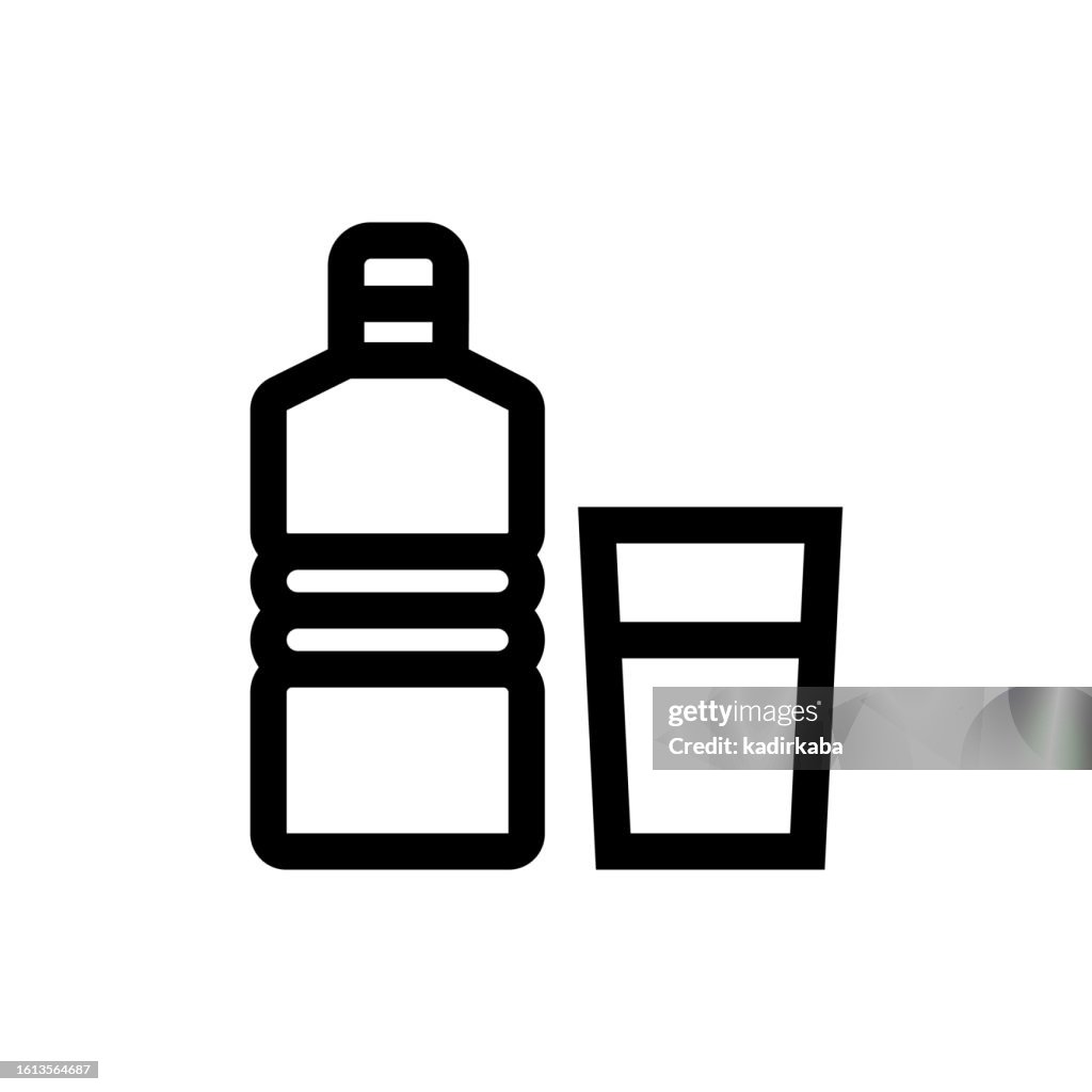 Soft Drink Line icon, Design, Pixel perfect, Editable stroke. Logo, Sign, Symbol. Freshness, Water.