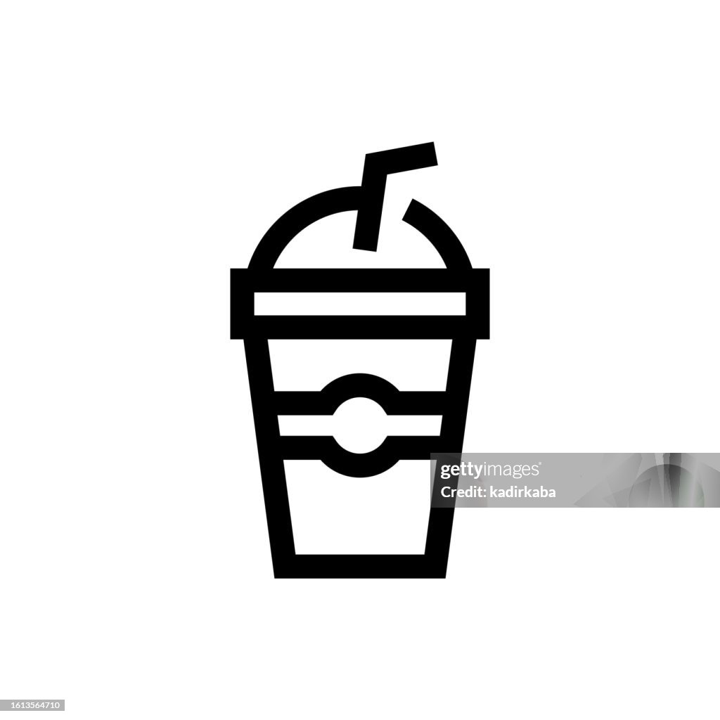 Soft Drink Line icon, Design, Pixel perfect, Editable stroke. Logo, Sign, Symbol. Water, Freshness.