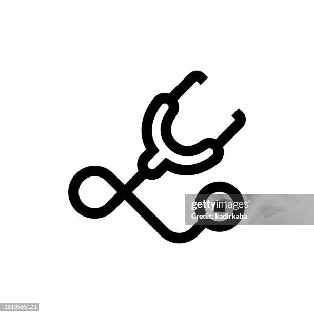 stethoscope line icon, design, pixel perfect, editable stroke. logo, sign, symbol. hospital, medicine, healthcare. - doctors surgery stock illustrations