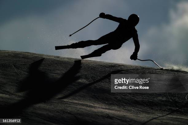Maarten Meiners of the Netherlands skis in the Men's Super Combined Downhill Training during the Alpine FIS Ski World Championships on February 10,...
