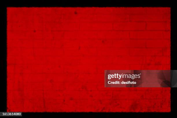 horizontal modern bright vibrant red maroon color brick pattern wall textured grunge backgrounds with a solid black smudged border or outline at all edges - solid colour background stock illustrations