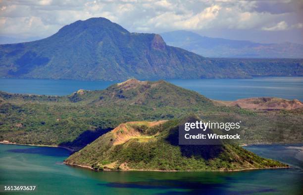 Aerial view of Taal Volcano in the province of Batangas, Philippines, on the island of Luzon