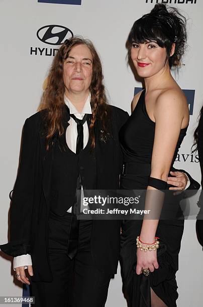 Singer/musician Patti Smith and daughter Jesse Smith arrive at the The 55th Annual GRAMMY Awards - Pre-GRAMMY Gala And Salute To Industry Icons...