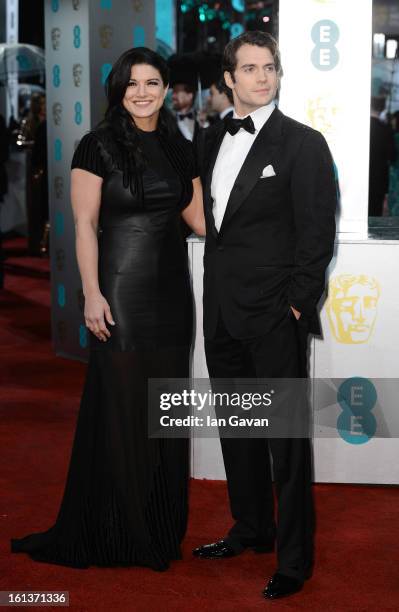 Henry Cavill and Gina Carano attend the EE British Academy Film Awards at The Royal Opera House on February 10, 2013 in London, England.