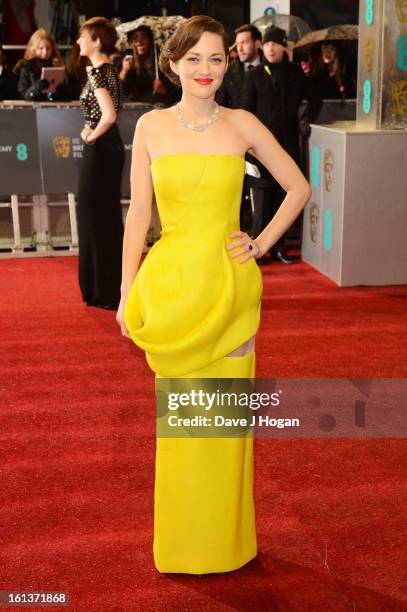 Marion Cotillard attends The EE British Academy Film Awards 2013 at The Royal Opera House on February 10, 2013 in London, England.