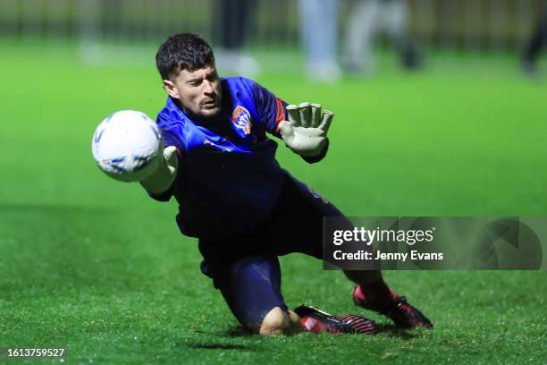 Ryan Scott of the Jets warms up ahead of the round of 32 2023 Australia Cup match between Newcastle Jets and Brisbane Roar at Maitland no.1...