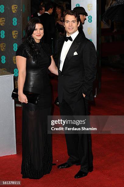 Henry Cavill and Gina Carano attend the EE British Academy Film Awards at The Royal Opera House on February 10, 2013 in London, England.