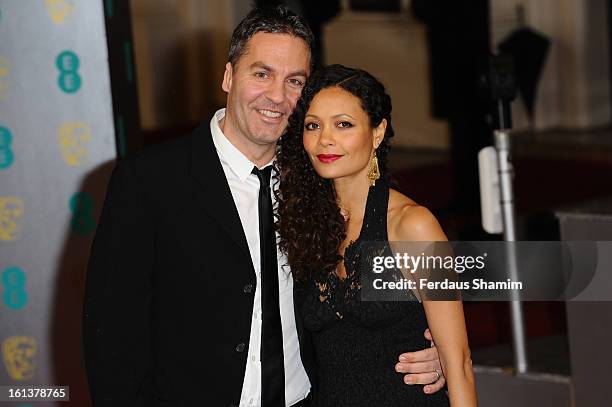 Ol Parker and Thandie Newton attend the EE British Academy Film Awards at The Royal Opera House on February 10, 2013 in London, England.