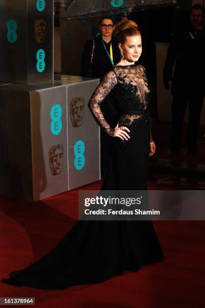 Amy Adams attends the EE British Academy Film Awards at The Royal Opera House on February 10, 2013 in London, England.