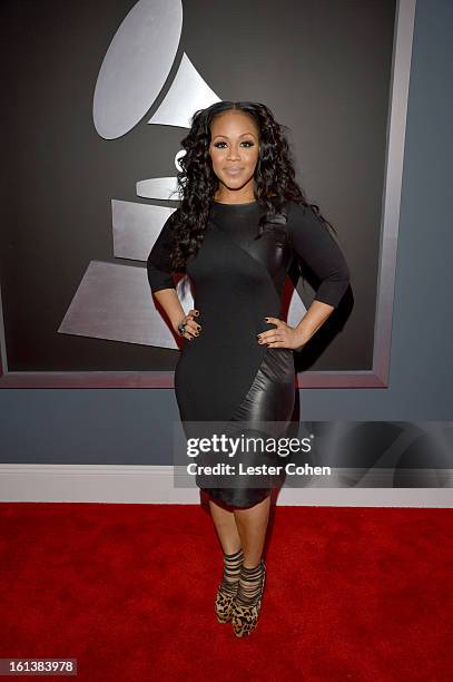 Mary Mary's Erica Campbell attends the 55th Annual GRAMMY Awards at STAPLES Center on February 10, 2013 in Los Angeles, California.